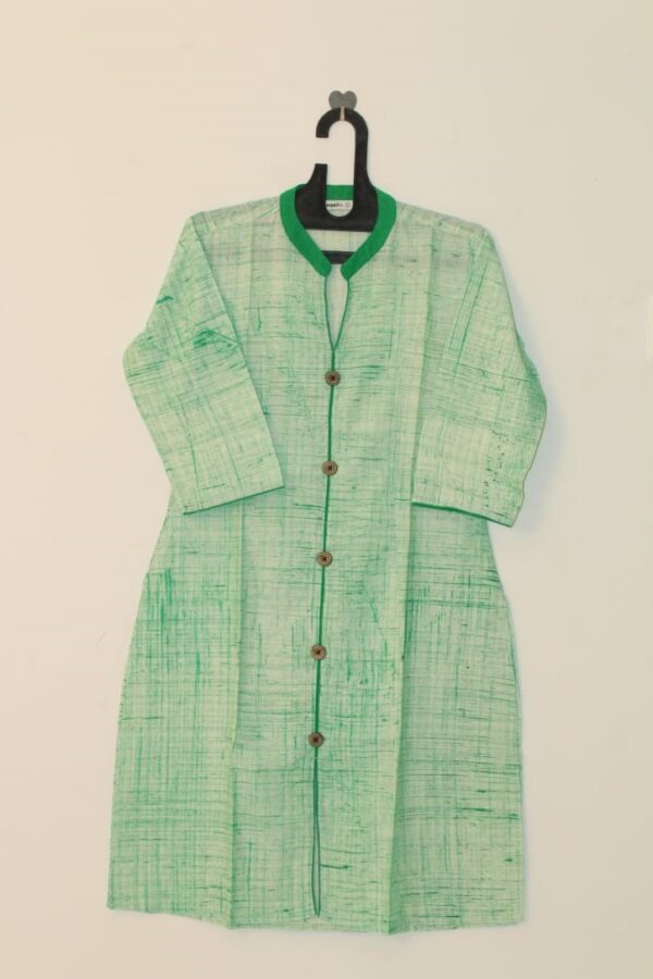 Green Color Cotton kurta - WSLGC1003