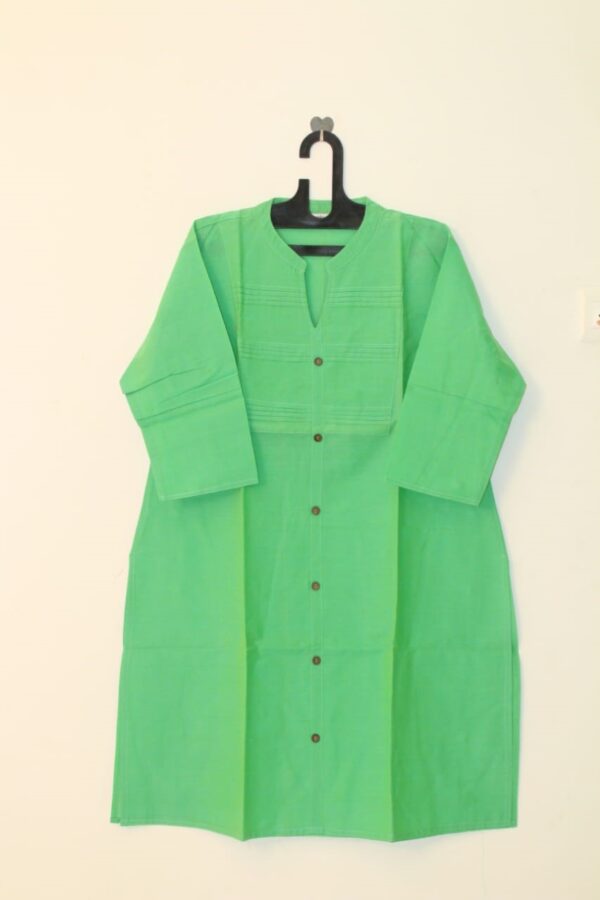 Green Color Cotton kurta - WSLGC1006