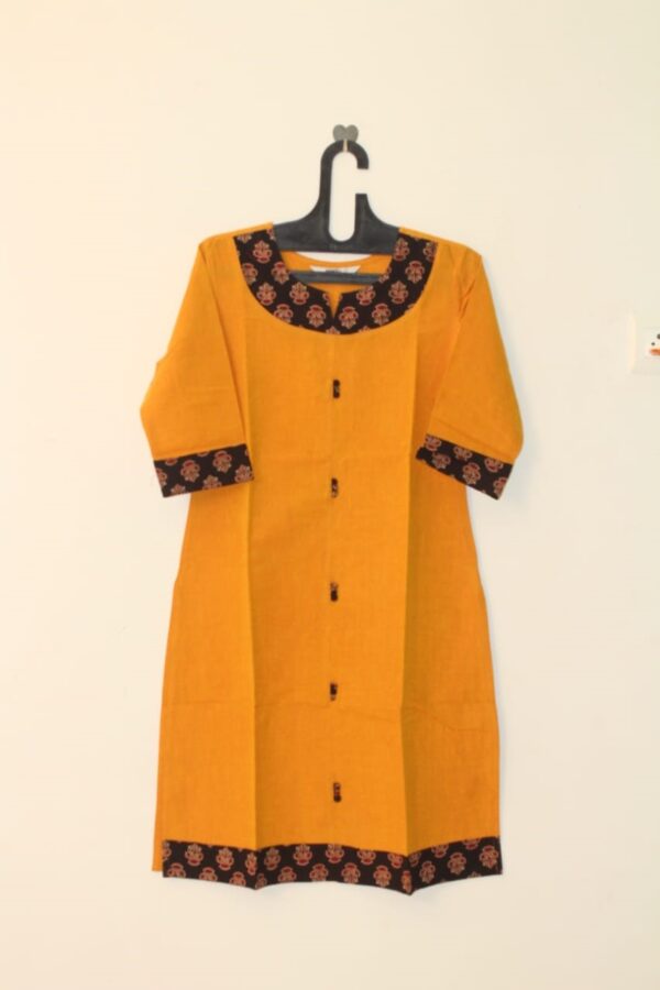 Yellow Color Cotton kurta - WSLYR1021