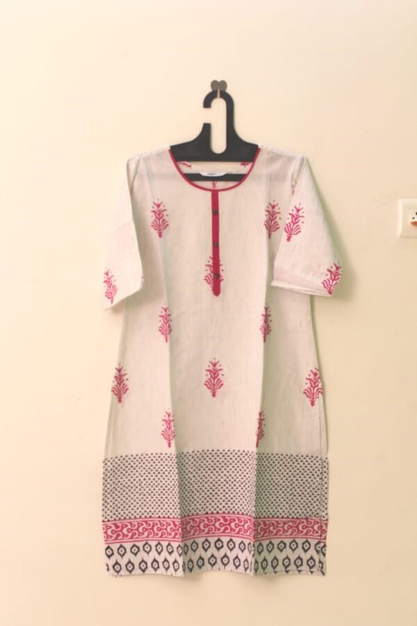 White Color Cotton kurta - WSLWR1023