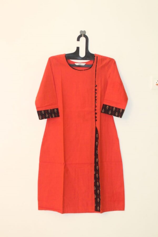 Orange Color Cotton kurta - WSLOR1030