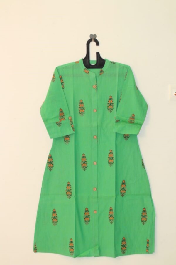 Green Color Cotton kurta - WSLGC1037