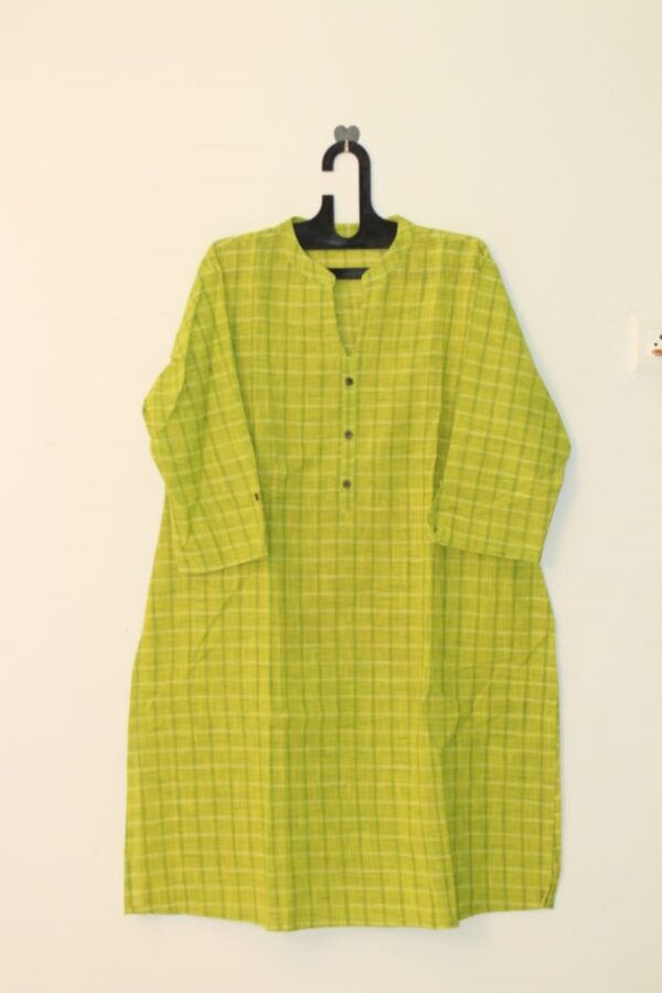 Green Color Cotton kurta - WSLGV1040